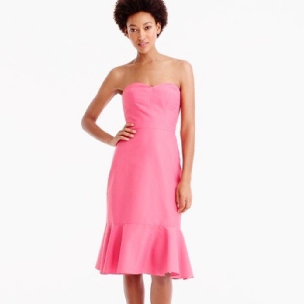 J. Crew • Strapless Ruffle Hem Dress